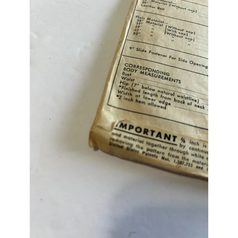 McCalls Vintage 1940's Pattern #6470‎ Misses Dress Size 14 Bust 32